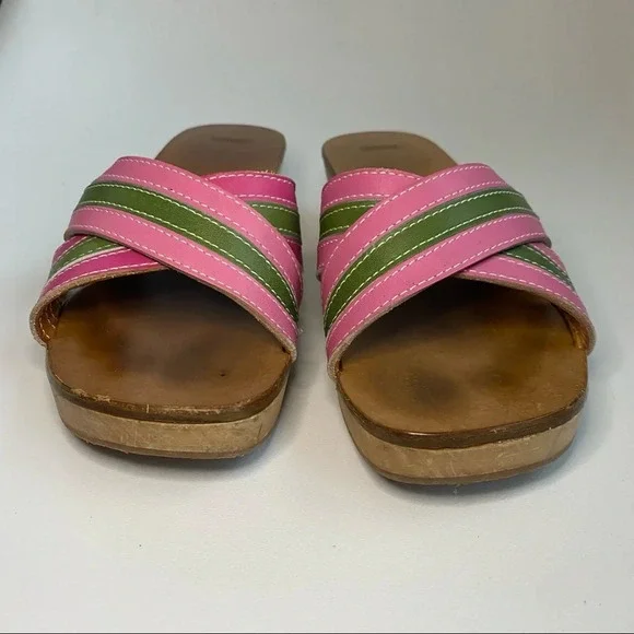 Coach Clog Mule Leather Stripe Sandal - Picture 8 of 16